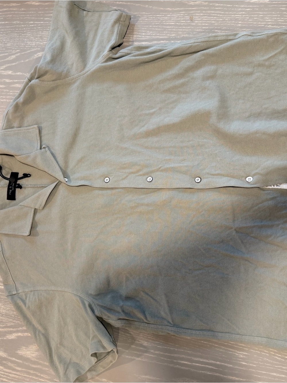 Rag and Bone Men’s Short-Sleeve Button Polo Shirt - Light Sage